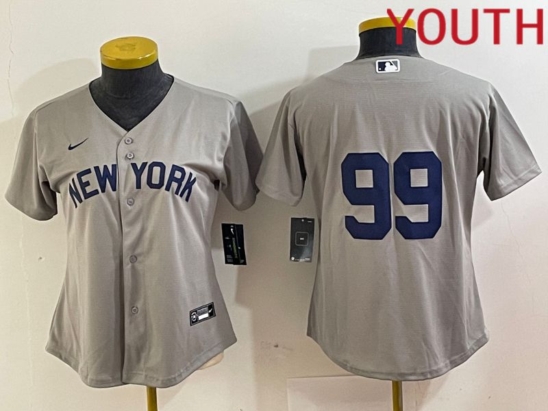 Youth New York Yankees #99 Judge Grey Nike Game 2024 MLB Jersey style 8->youth mlb jersey->Youth Jersey
